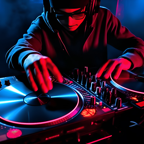 Graphic of a dj scratching